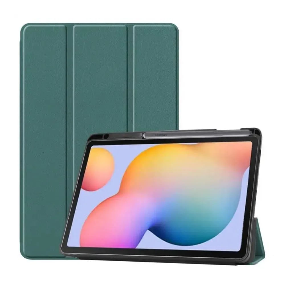 Smart Case Para Samsung Galaxy Tab S7 Fe Verde Oscuro