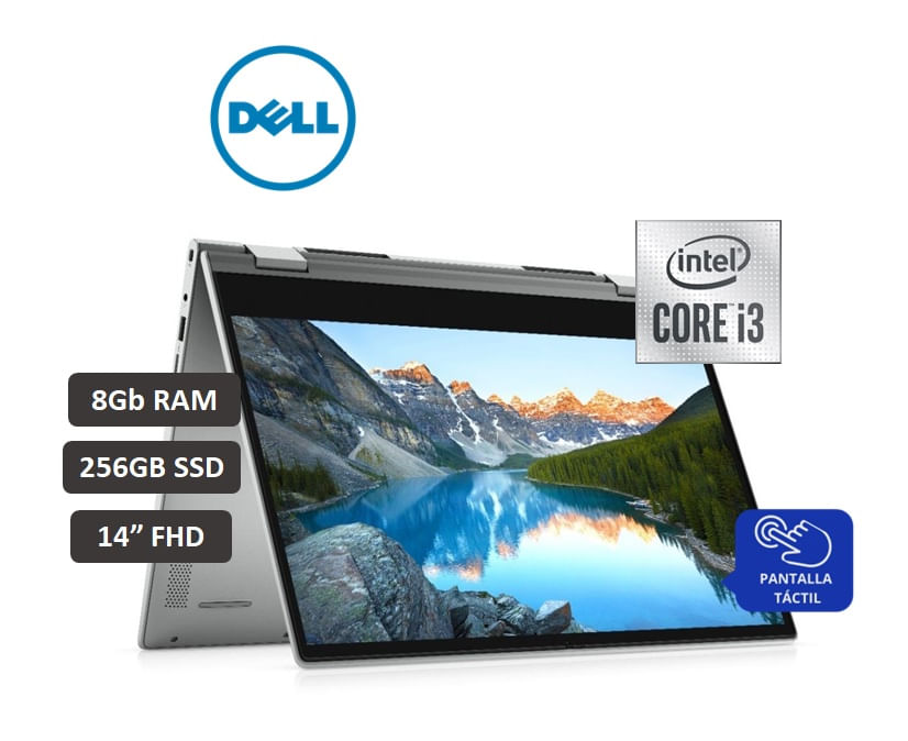 Laptop Táctil Dell Inspiron 5400 - Core I3-1005G1 - 8GB RAM - 256GB SSD - 14" FHD - Windows 10 Home.