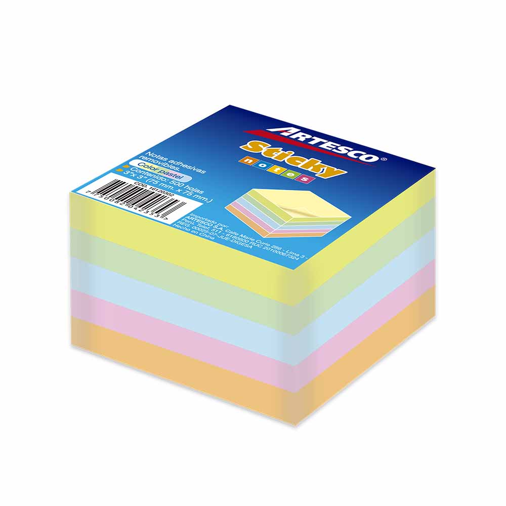 Notas Adhesivas ARTESCO Colores Pastel Paquete 500un