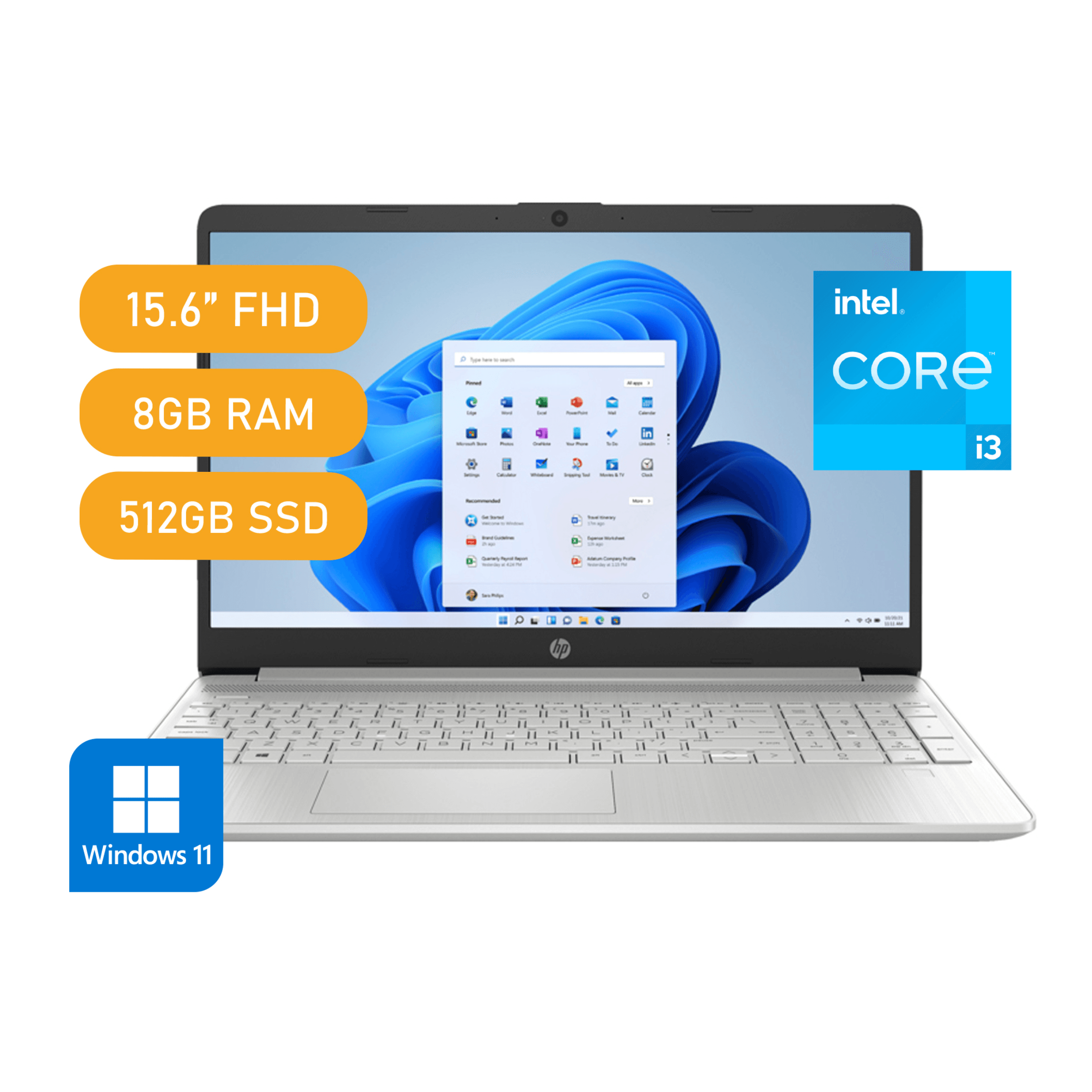 Laptop Hp 15-Dy2500la Core I3-1115g4 3.0ghz 8gb Ddr4 512gb Ssd 15.6? Hd Windows 11 Silver