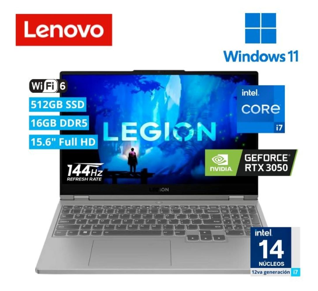 Laptop Lenovo Legion 5 15iah7 82rc00b5lm Intel Core I7 12700h 16gb 512gb Ssd 15. 6"