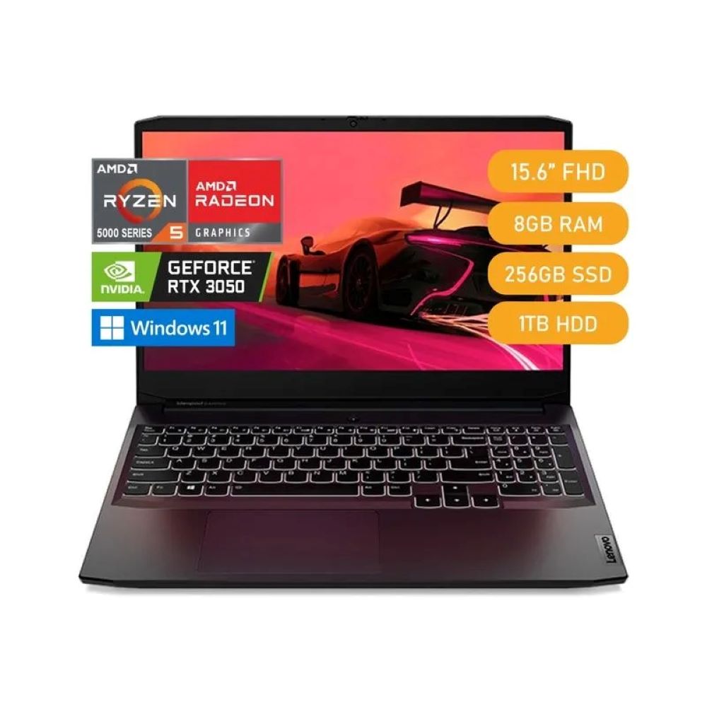 Laptop Lenovo Ideapad  Gaming 3 15ach6 (82k2009slm) Amd Ryzen 5 5600h 8gb 256gb Ssd + 1tb