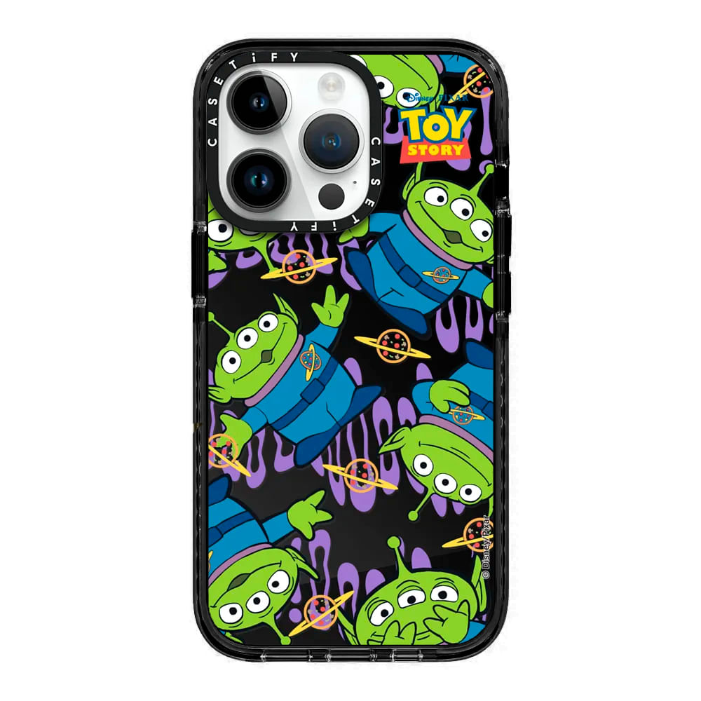 Case ScreenShop Para iPhone 15 Pro Max Toy Story Aliens Negro Transparente Casetify