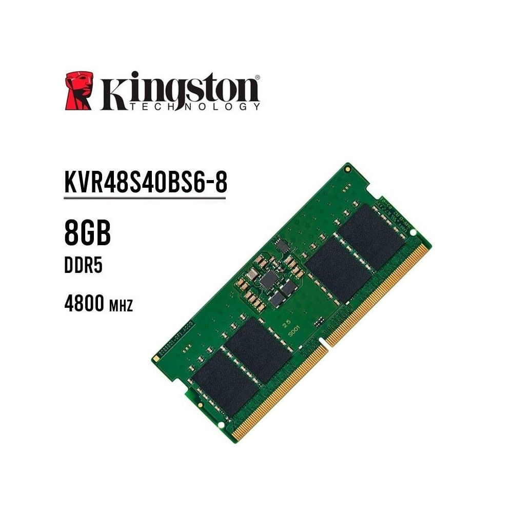 Memoria RAM Kingston 8GB DDR5 4800Mhz CL40 SODIMM KVR48S40BS6-8