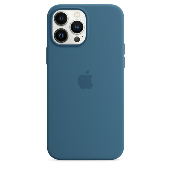 Silicone Case Iphone 14 Pro Max Azul Polar + Lamina De Vidrio
