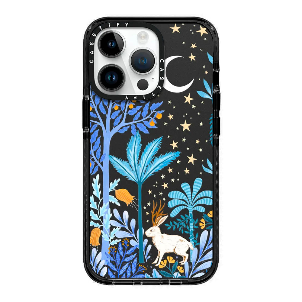 Case ScreenShop Para iPhone 14 Pro Max Mythical Moon Negro Transparente Casetify
