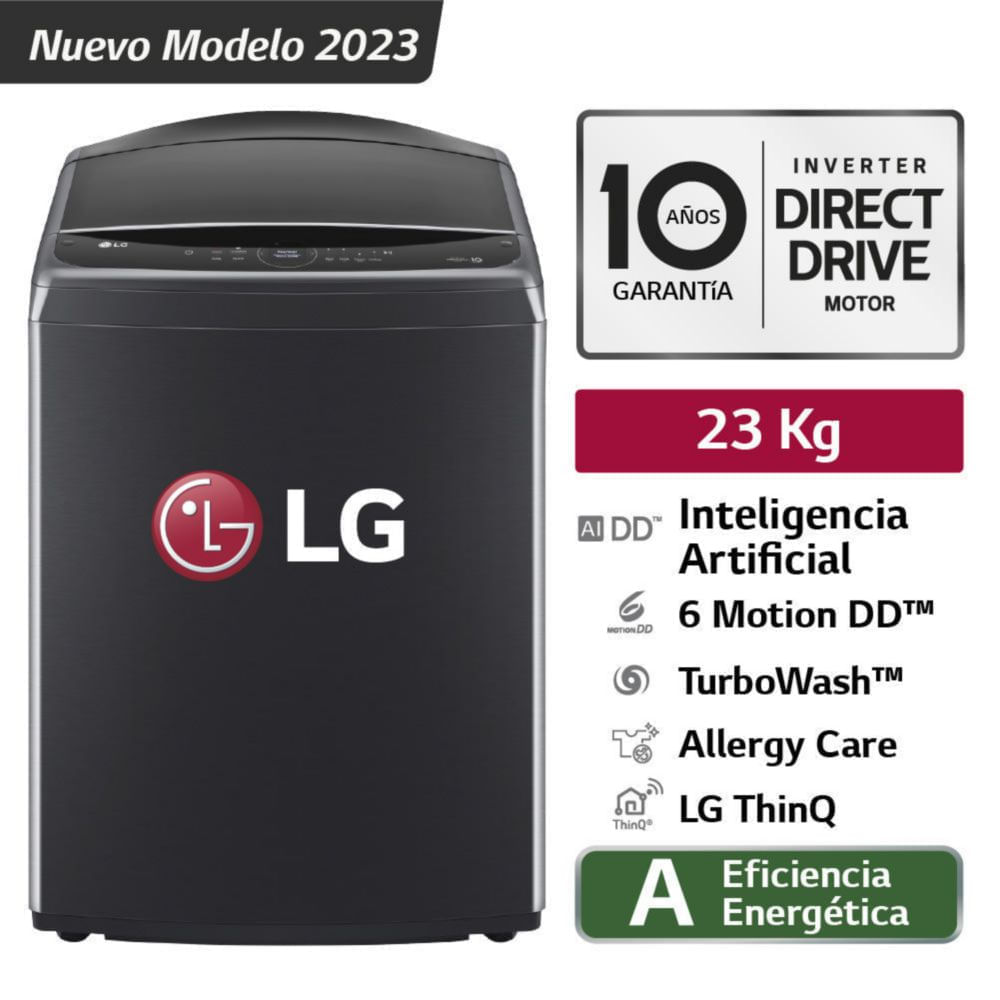 Lavadora LG WT23PBVS6 23Kg Negro metálico