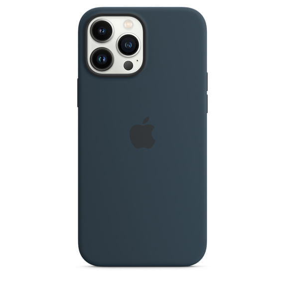 Silicone Case Iphone 15 Pro Max Azul Abismo + Lamina De Vidrio