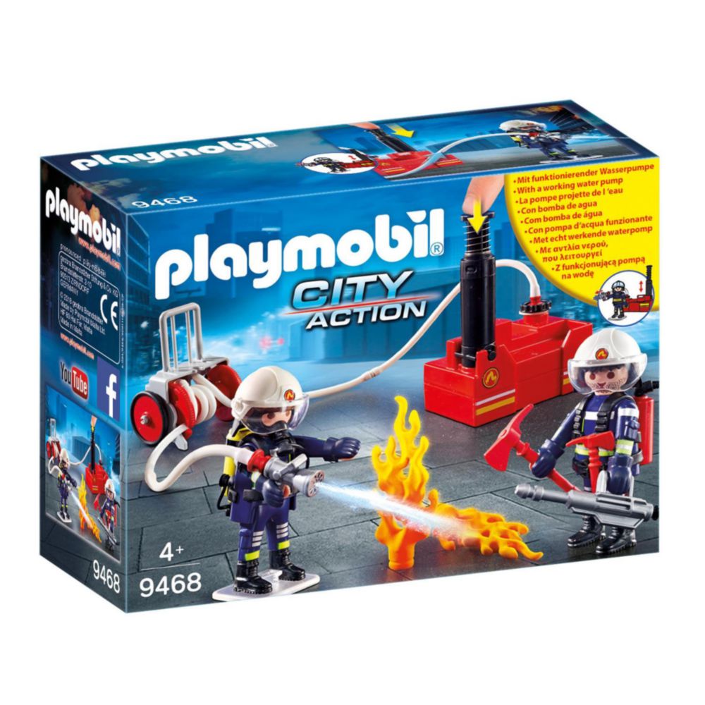 Juego Playmobil City Action Bomberos Con Bomba De Agua