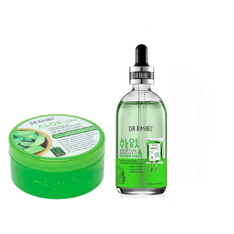 Gel Multifuncional Rostro y Cuerpo 300g + Serum  Facial Primer Aloe Vera 100  ml - Dr Rashel
