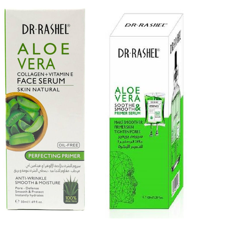 Serum Facial Colágeno y Vitamina E 50ml + Serum  Facial Primer Aloe Vera 100  ml - Dr Rashel