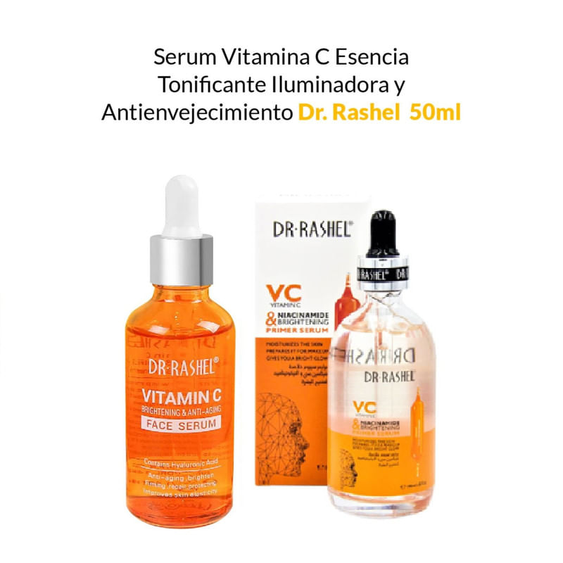 Serum Facial de Vitamina C Iluminador Antiedad Dr Rashel 50 Ml Pack