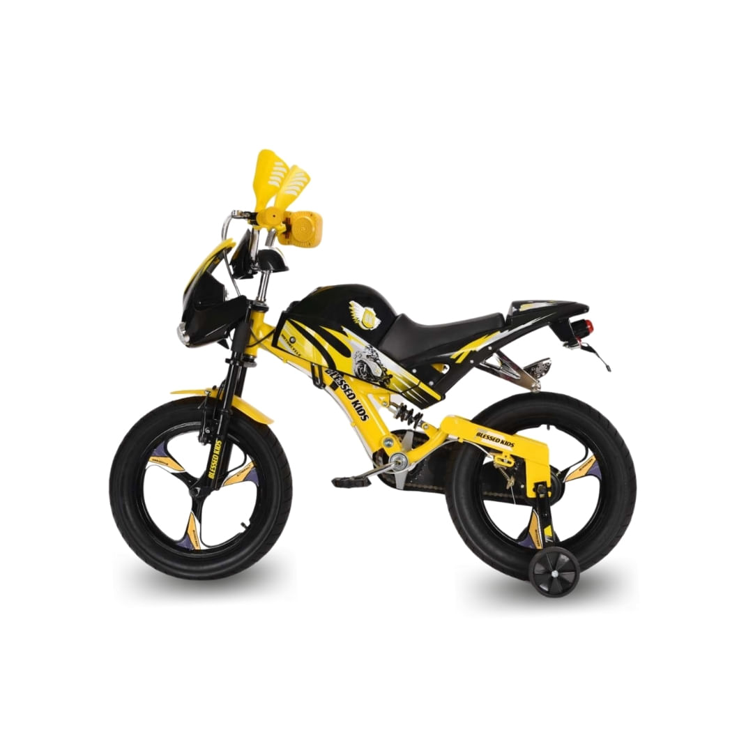 Bici Moto para Niños Aro 12 Kingdom Furious Monster Amarillo