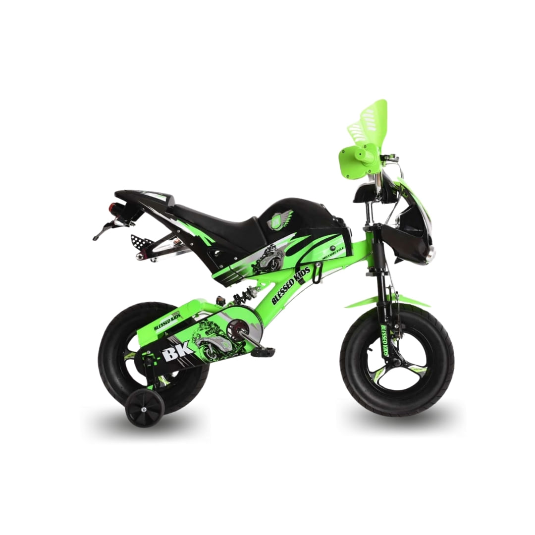Bici Moto para Niños Aro 12 Kingdom Furious Monster Verde