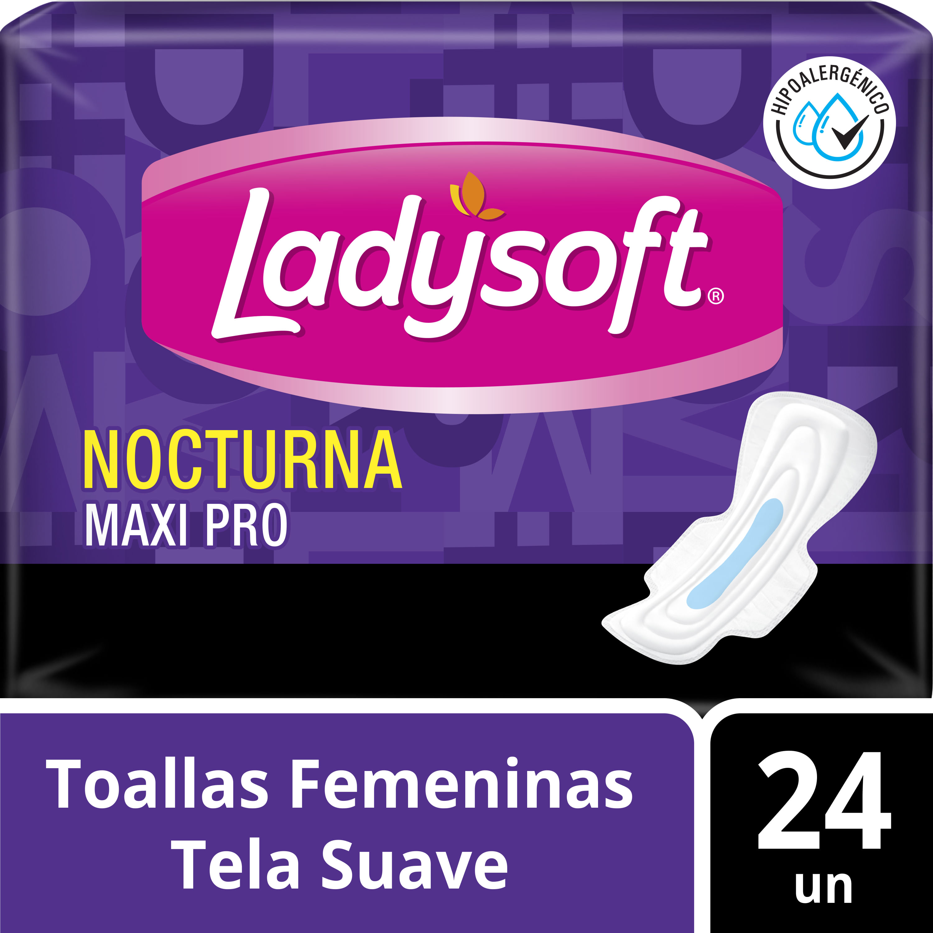 Toallas Higiénicas LADYSOFT Nocturna Maxi Pro Paquete 24un