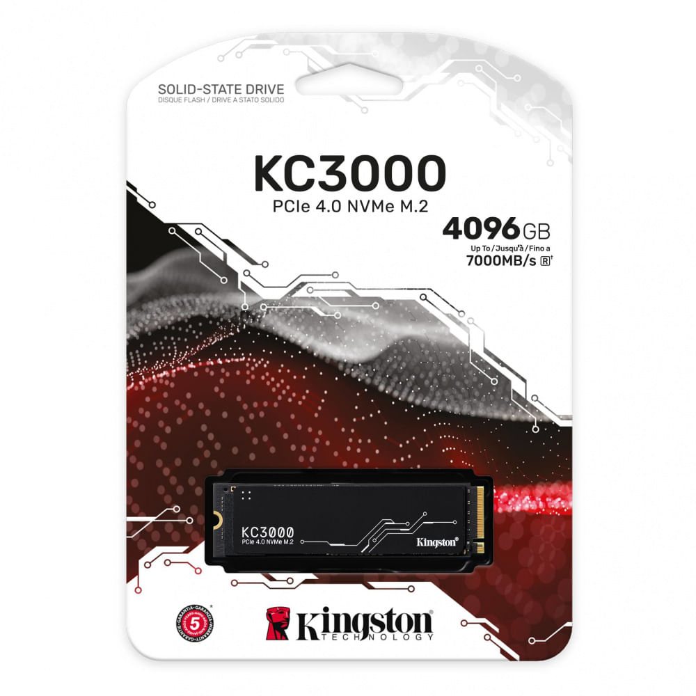 Disco Solido SSD Kingston KC3000 4096GB M2 2280 PCIe Gen4 NMVe SKC3000D/4096G