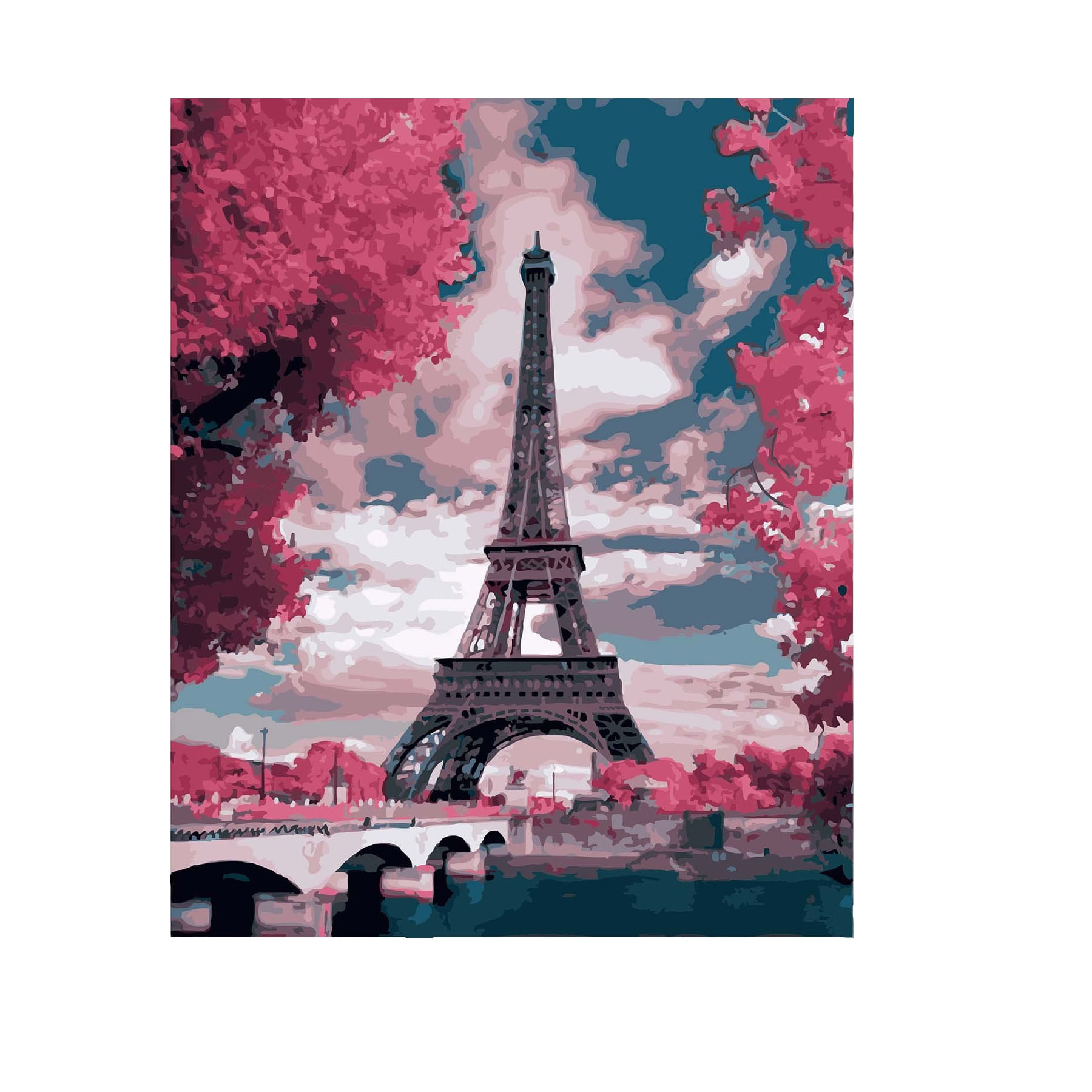 Cuadro Lienzo Pintura Digital con Números Al Oleo Paint By Number Torre Eiffel