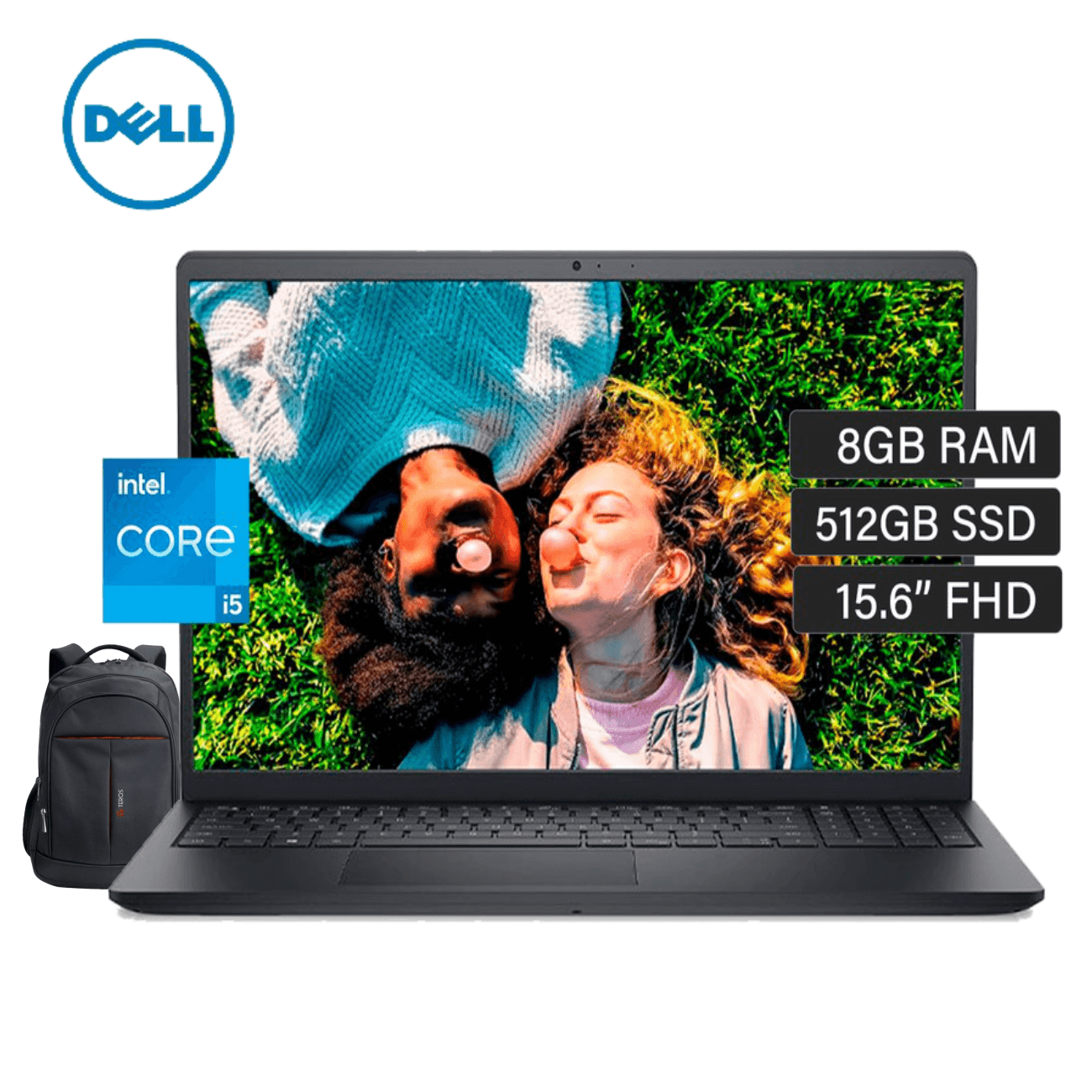 Laptop Dell Inspiron 15 3520 15.6" Core I5-12Gener 8GB RAM, 512GB SSD, Ubuntu Black