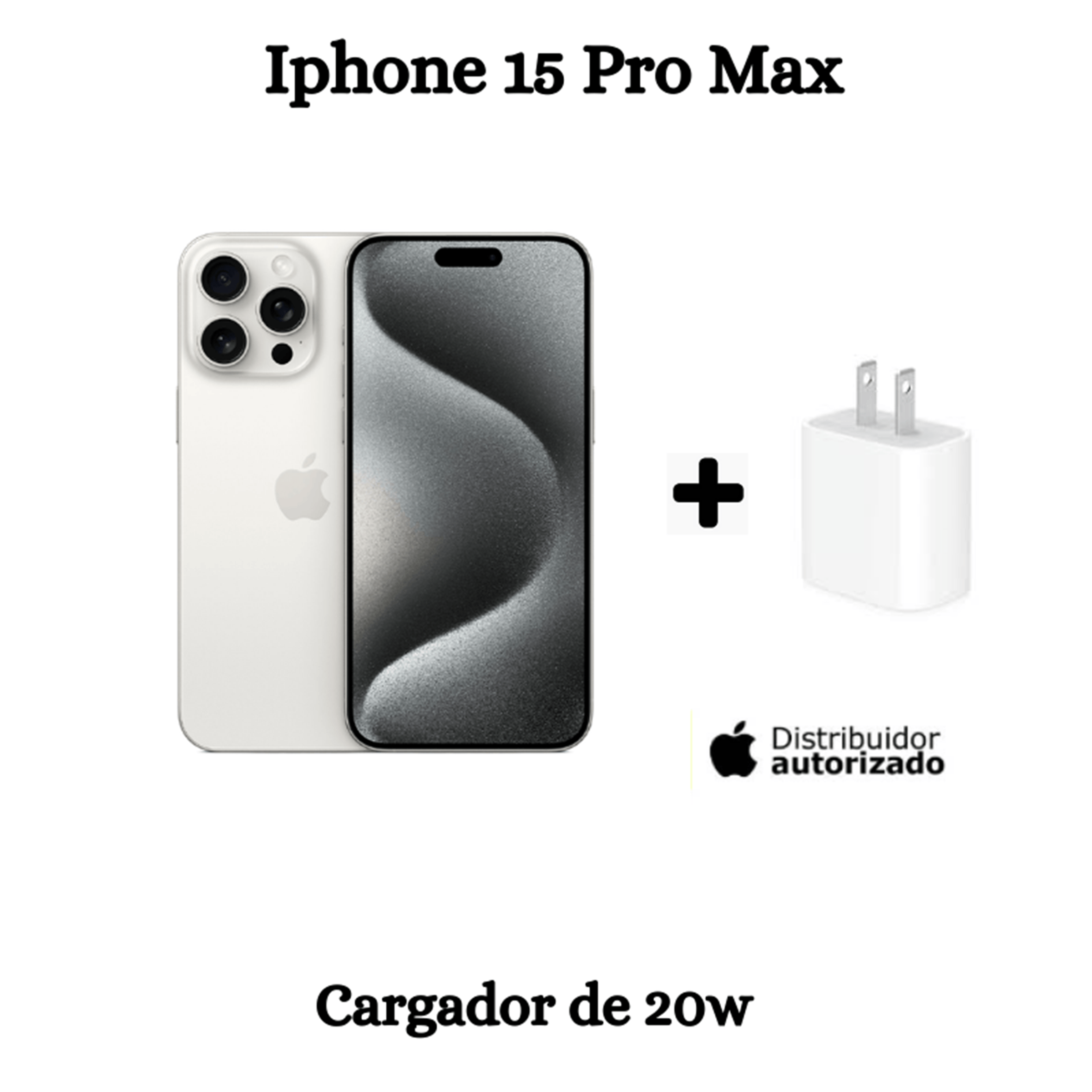 iPhone 15 Pro Max 256GB + Cargador - WHITE TITANIUM