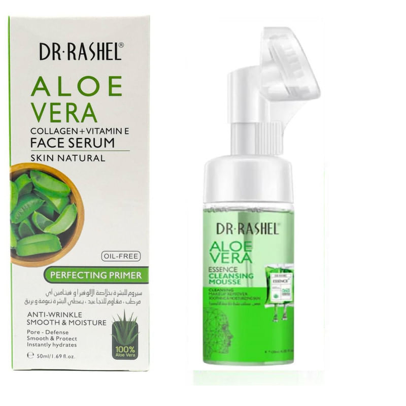 Serum Facial Colágeno y Vitamina E 50ml  + Desmaquillador Facial Aloe Vera 125 - Dr Rashel