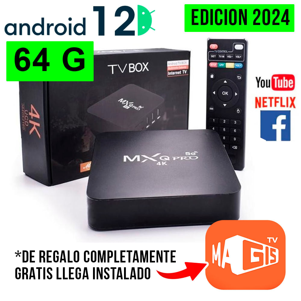 TV Box 5G 4k 64GB Android 12 Convertidor de Smart Edición 2024+ Magis TV