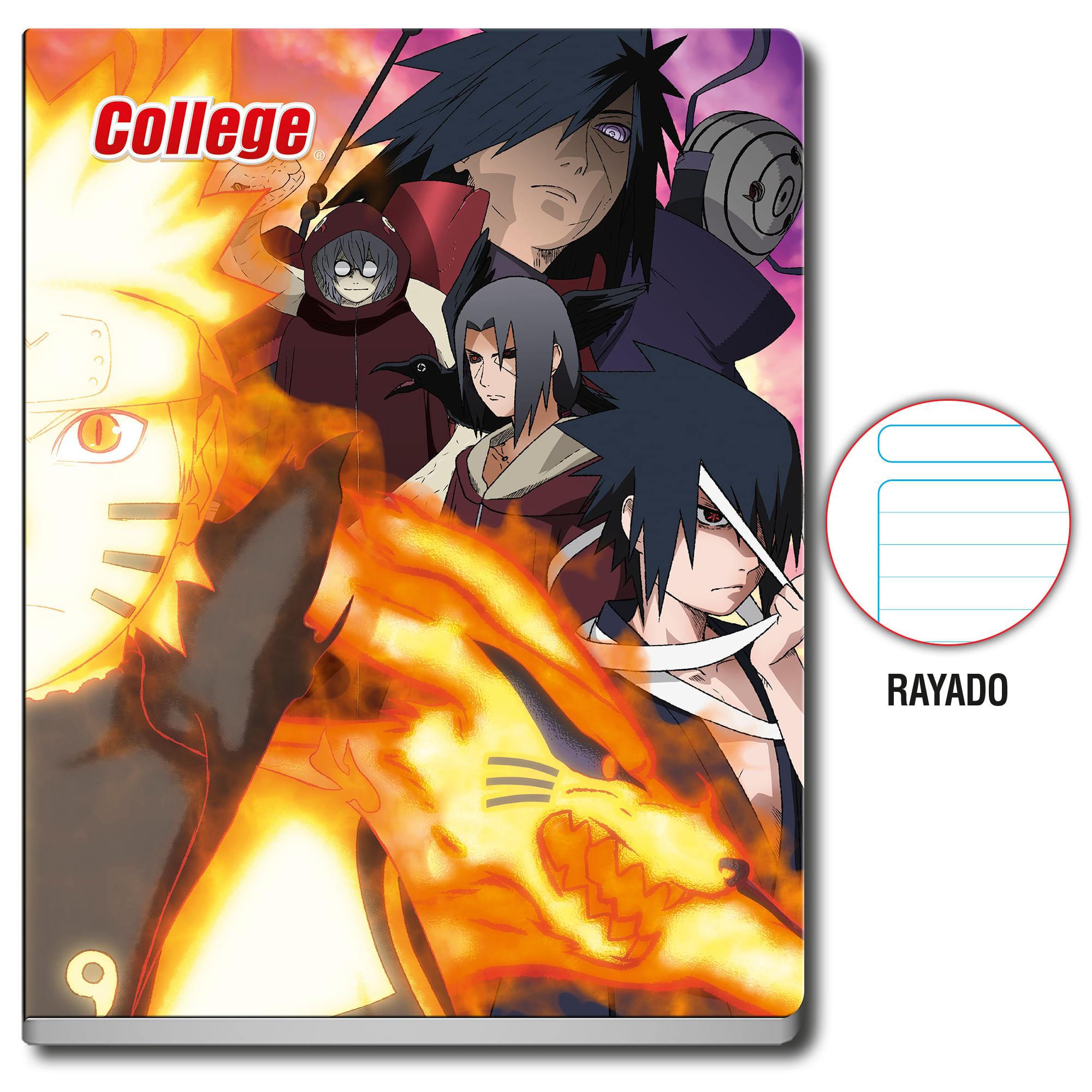 Cuaderno Deluxe Grapados COLLEGE Rayado 80hj Naruto (Modelos Aleatorios)