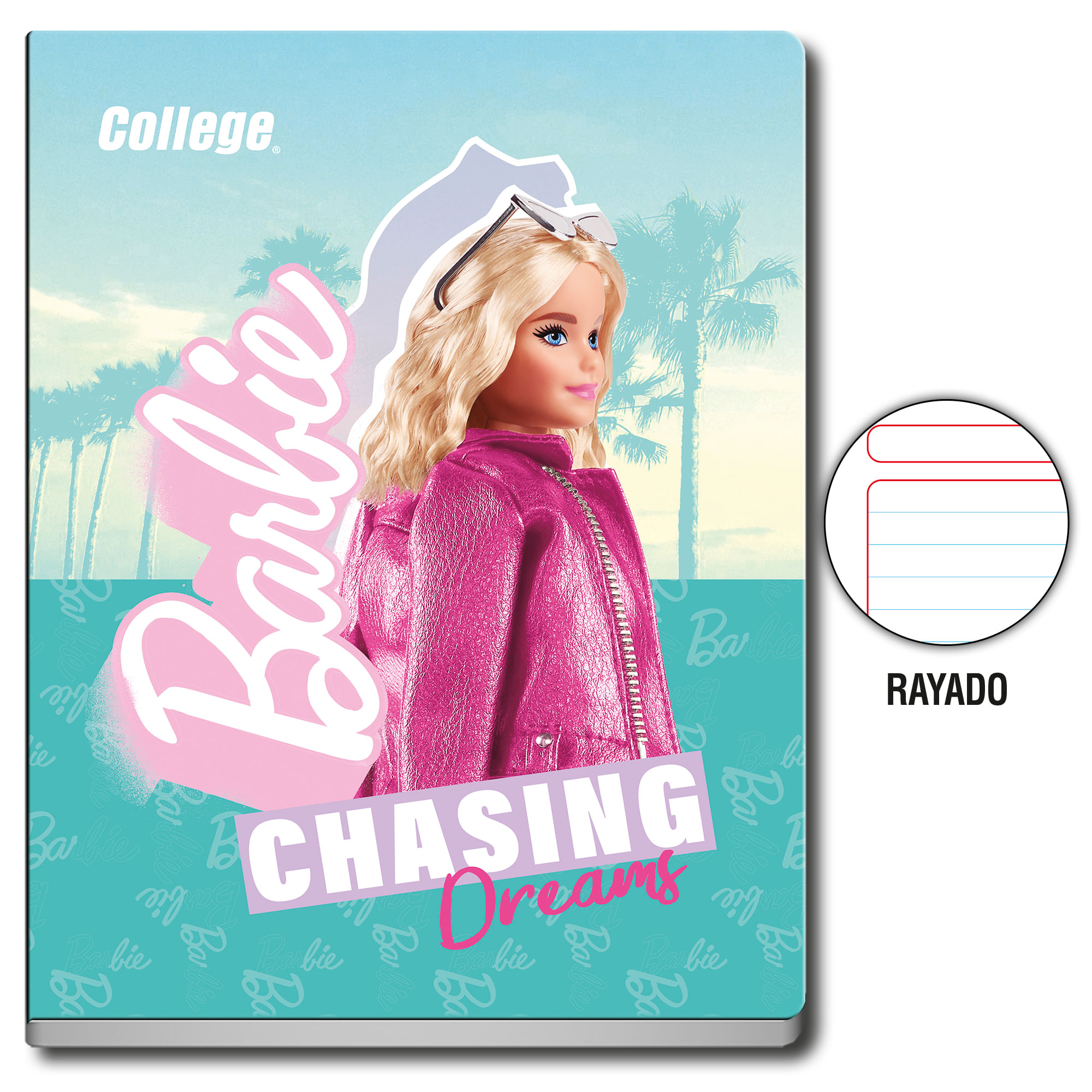 Cuaderno Deluxe Grapados COLLEGE Rayado 80hj Barbie (Modelos Aleatorios)