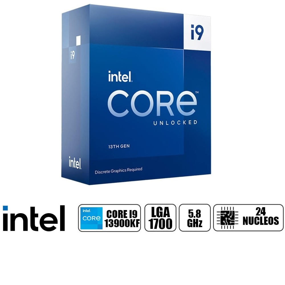 Procesador Intel Core i9 13900KF 2.2 KHz.5.8 KHz 36 MB Cache LFA1700 BX8071513900KF