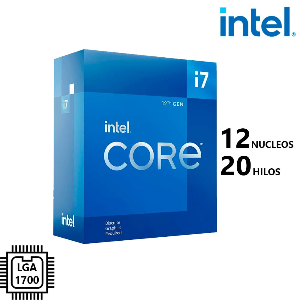 Procesador Intel Core i7 12700F 2.10GHz-4.90Ghz 25MB Cache 12 Nucleos LGA1700 BX8071512700F
