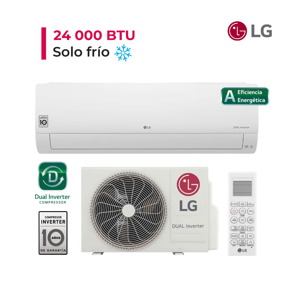 Aire Acondicionado LG Split De 24,000 BTU Inverter Frío Solo