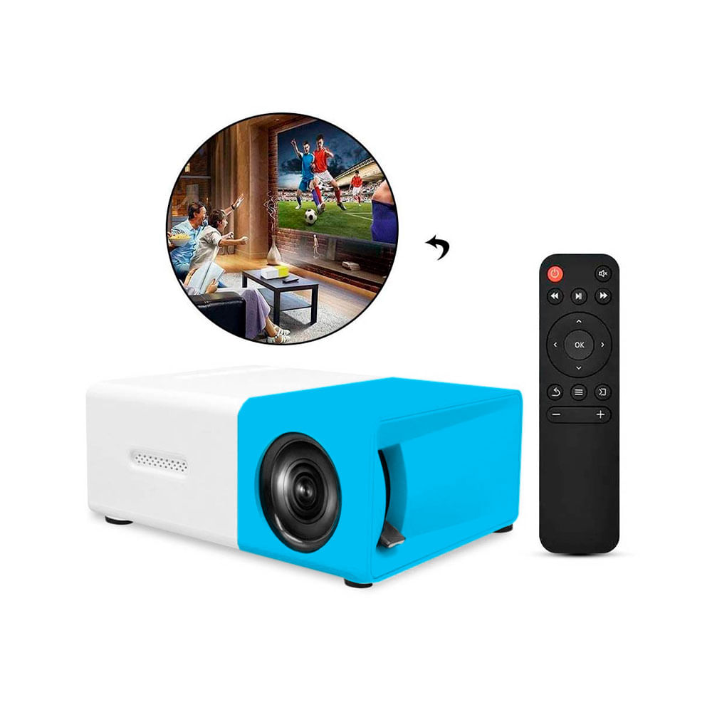 Mini Proyector Portatil Full HD - Cine En Casa - Laptop PC color Celeste