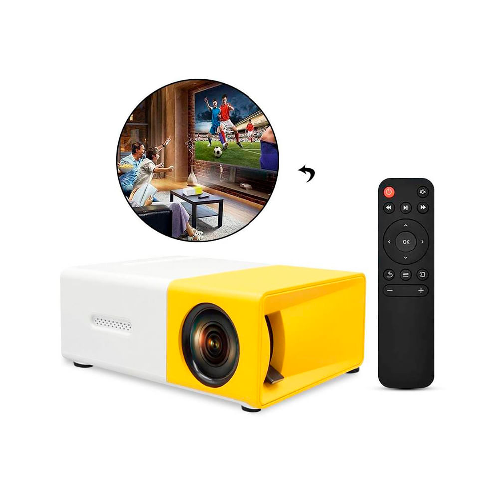 Mini Proyector Portatil Full HD - Cine En Casa - Laptop PC color Amarillo