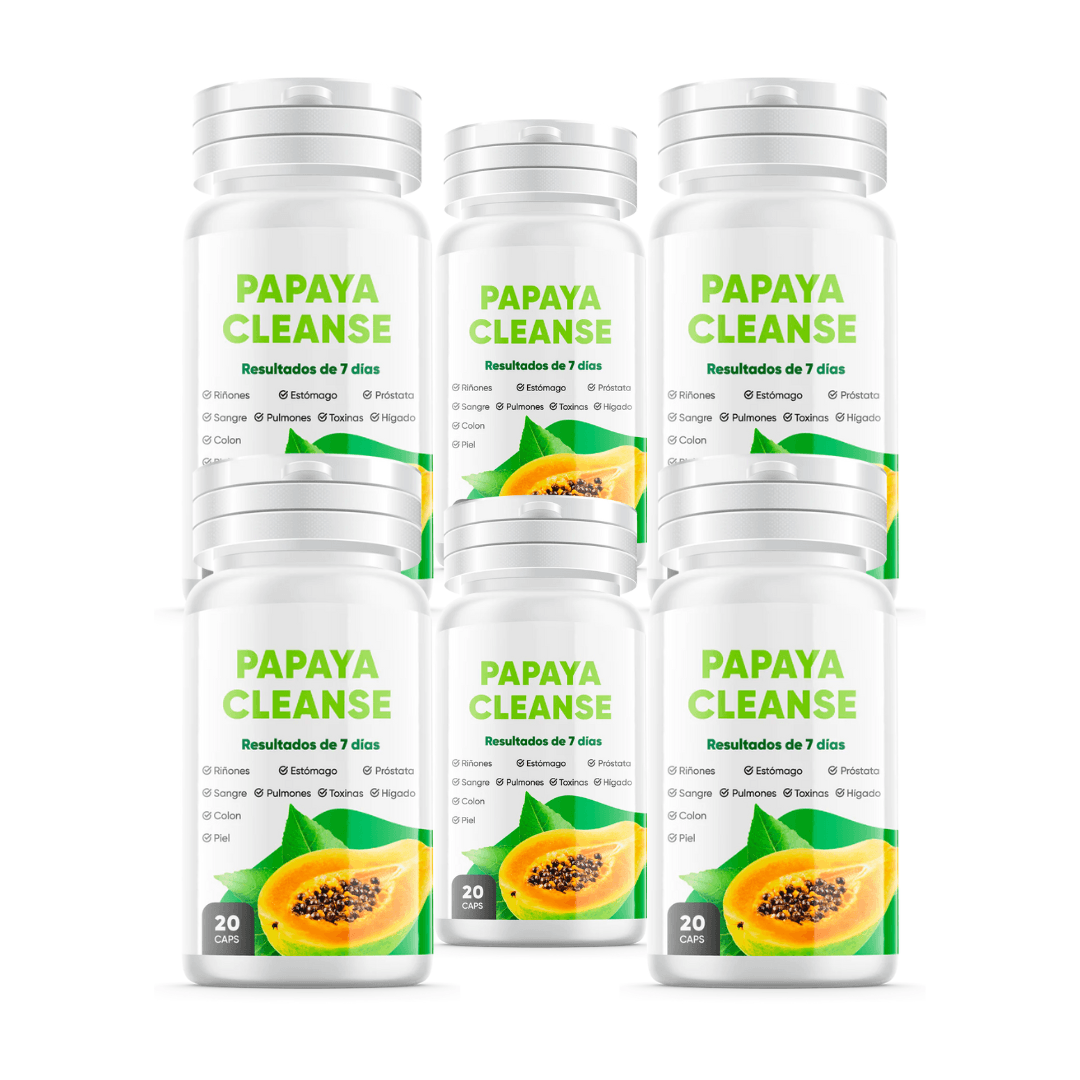 Pack 6 Frascos Suplemento Natural Papaya Cleanse