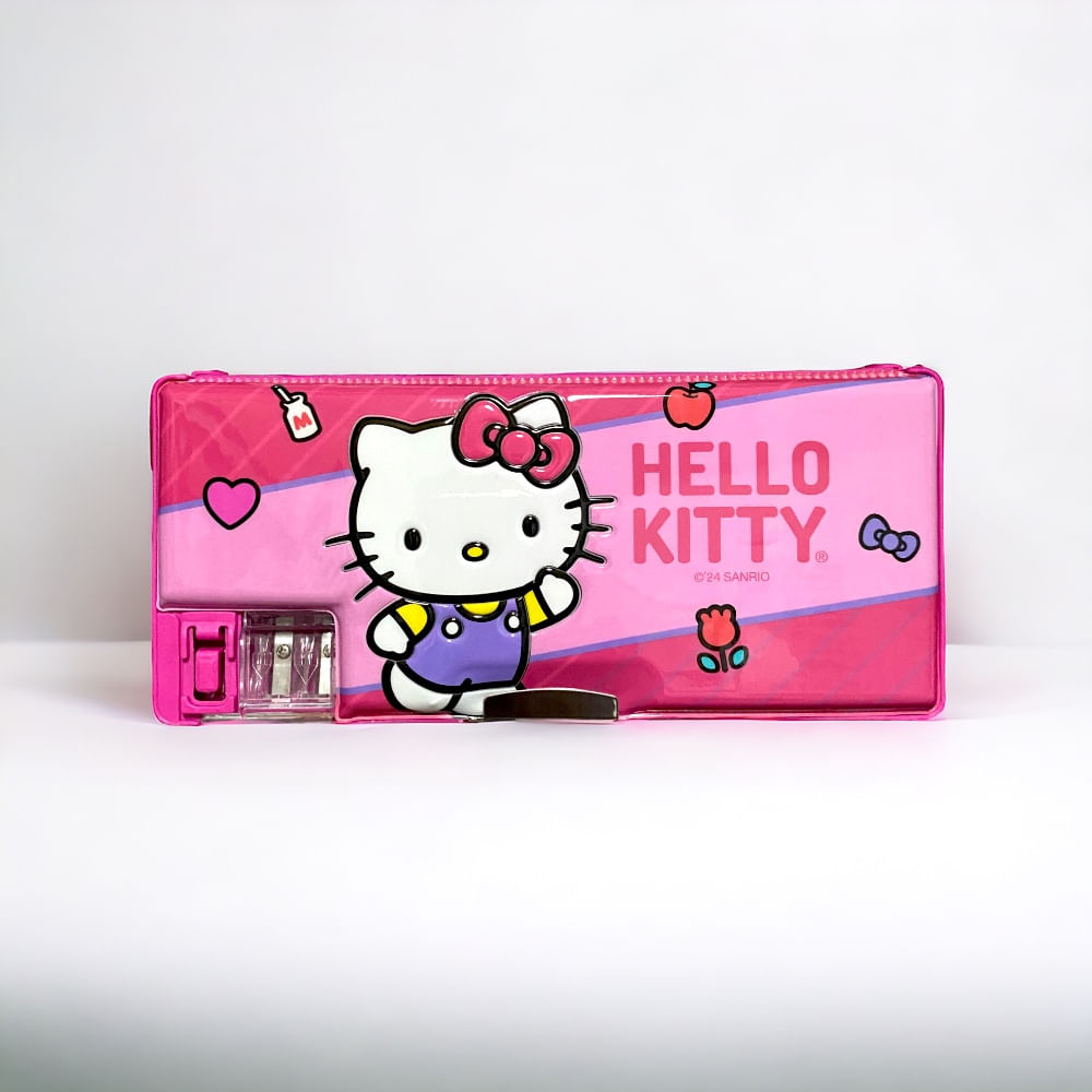 Cartuchera Hello Kitty Porta Lápices con Tajador y Mini Lámpara