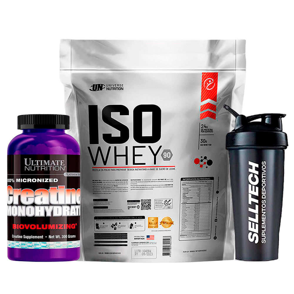 Iso Whey 90 5kg Chocolate+Creatina Ultimate Nutrition 300gr