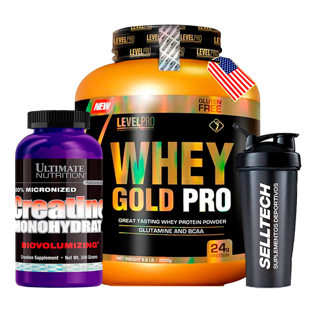 Whey Gold Pro 6.6lb Chocolate +Creatina 300gr