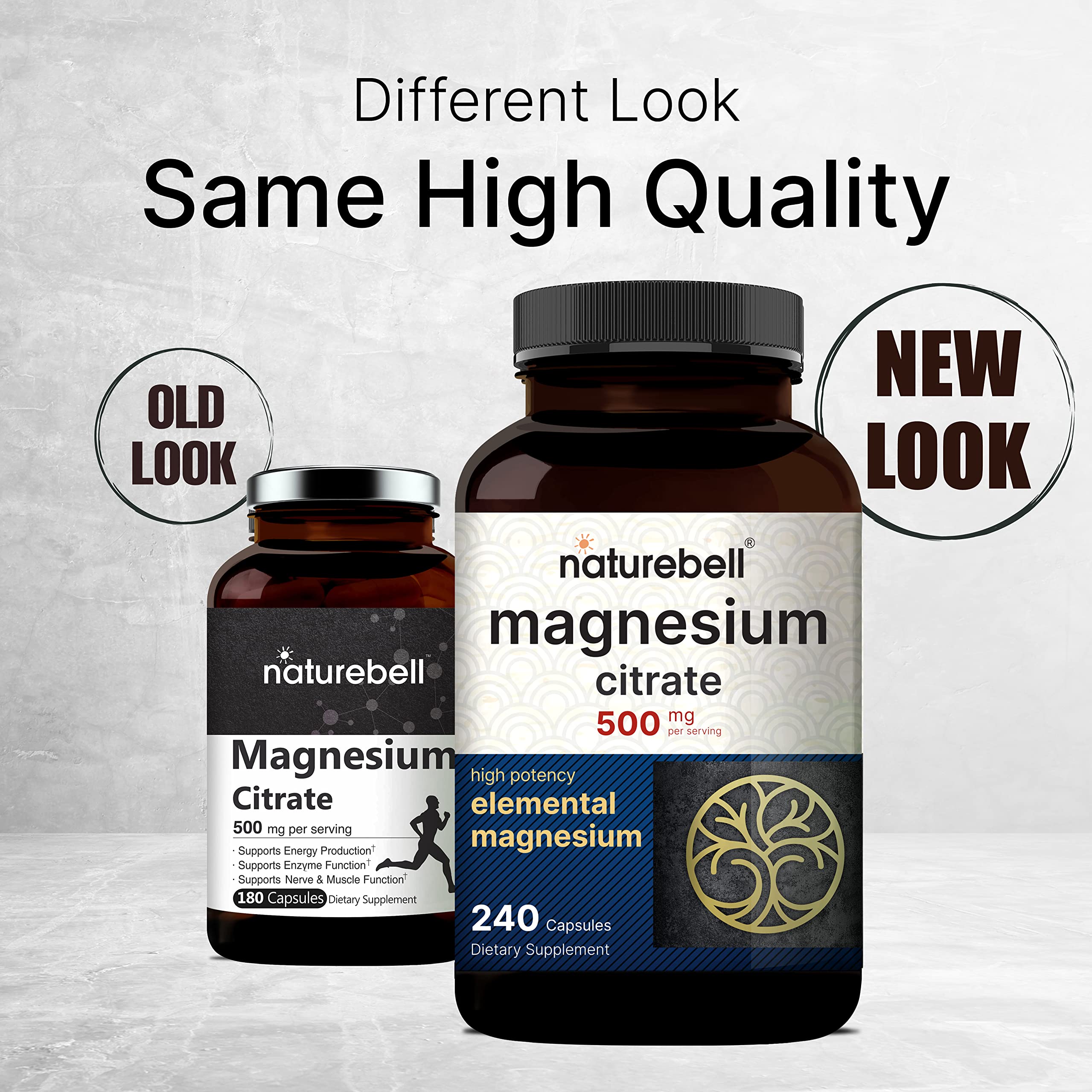 Magnesium Citrate 500mg, 240 Capsulas - Naturabell