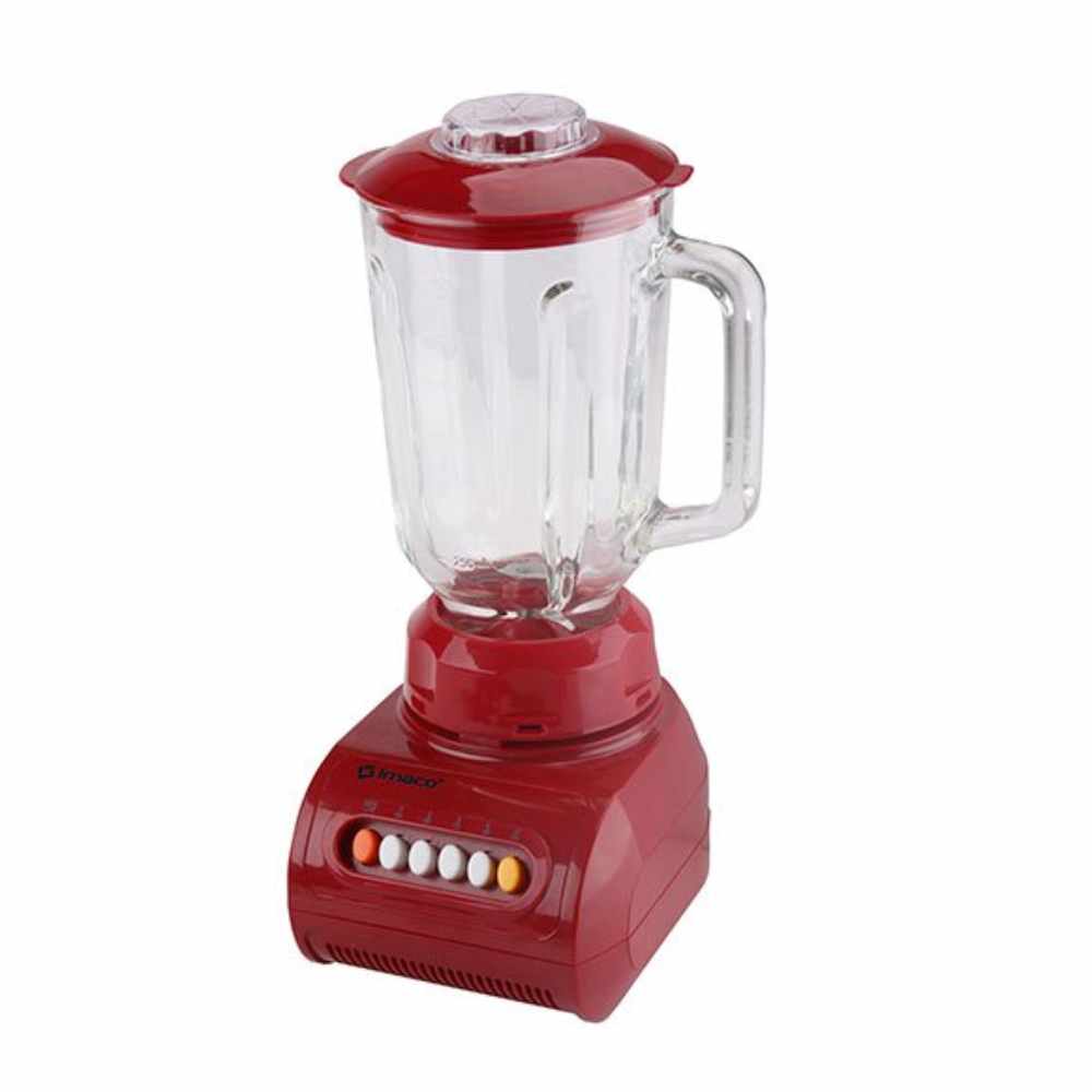 Licuadora Roja con vaso de vidrio de 1.5L Imaco – BL 888VR
