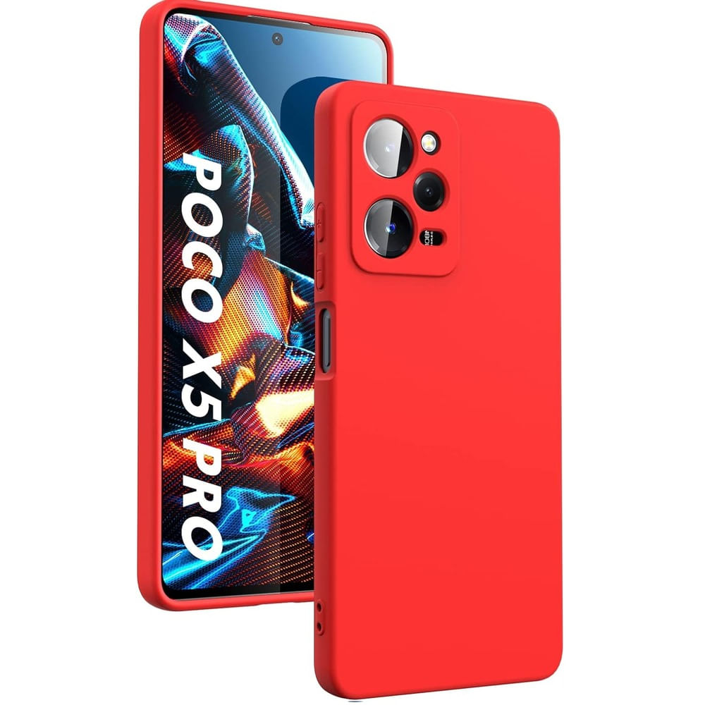Funda for Xiaomi Poco X5 Pro 5G Soft Feeling Antishock Rojo Resistente ante Caídas y Golpes