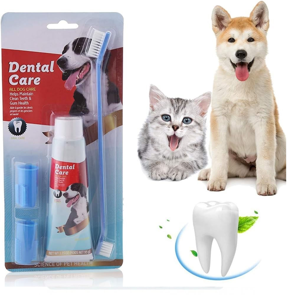 Kit Cepillo de Dientes más Pasta Dental para Mascotas Perros y/o Gatos