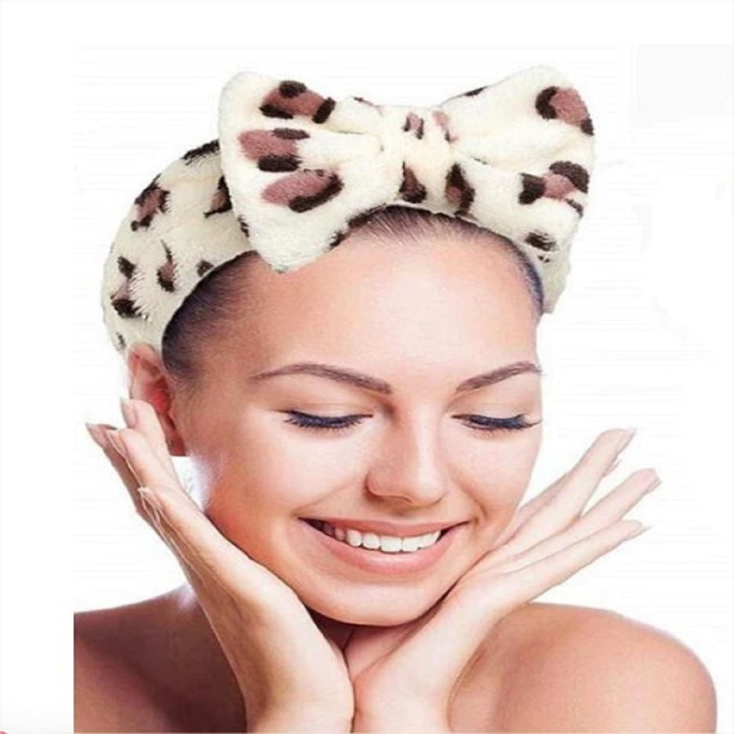 Vincha Moño Skincare Limpieza facial Lazo Animal Print