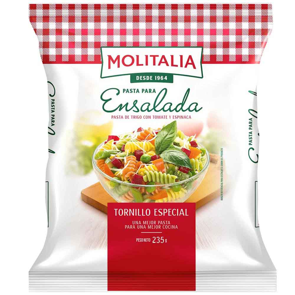 Tornillo Especial MOLITALIA Pasta para Ensalada Bolsa 235g