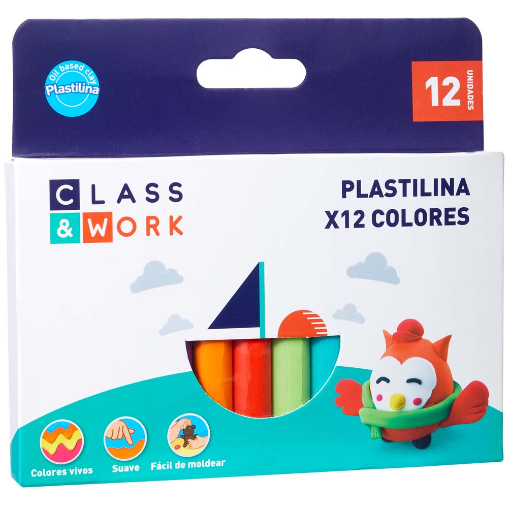 Plastilina CLASS&WORK KR971796 Blíster 12un