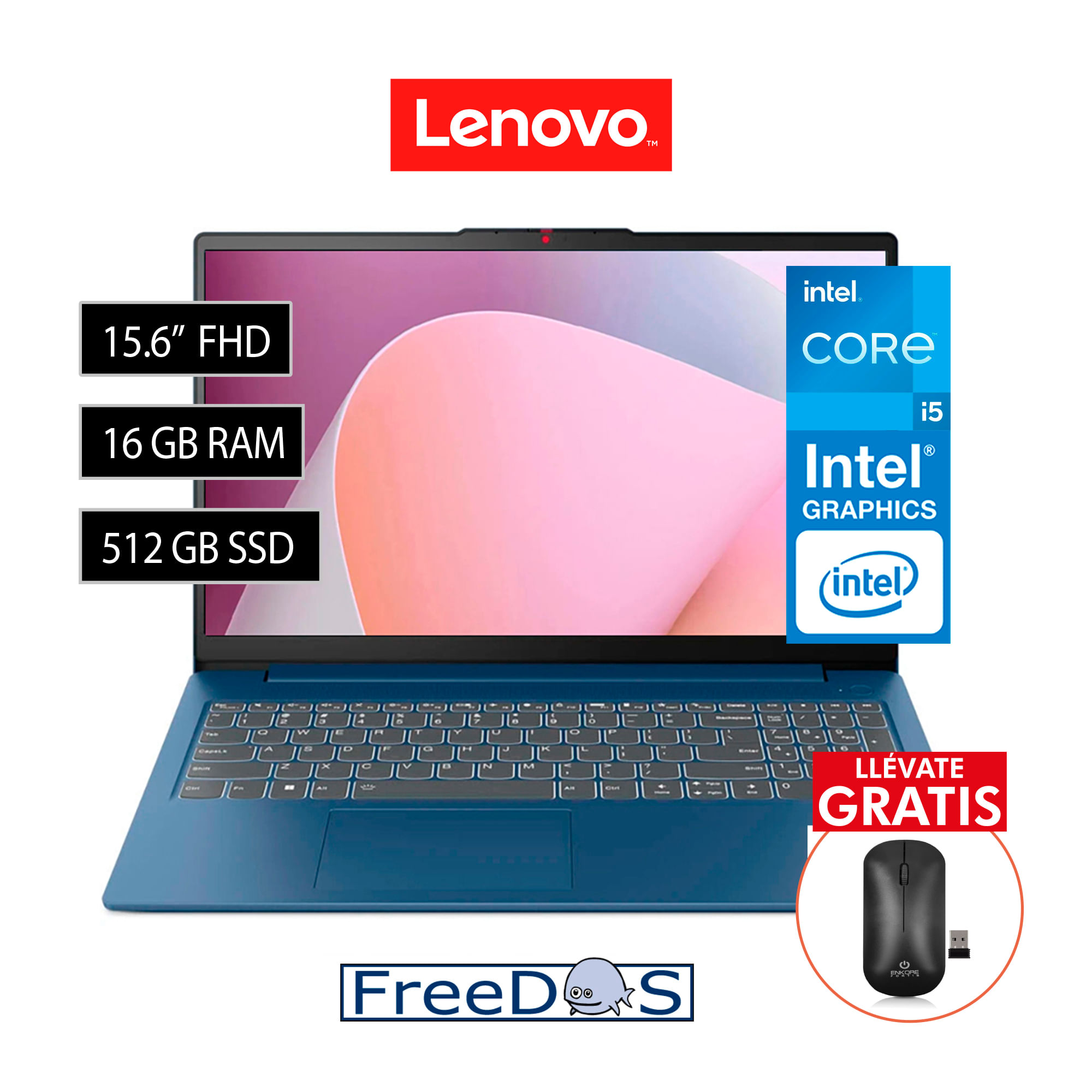 Lenovo IdeaPad Slim 3 15IAH8 15.6" FHD TN  Core i5-12450H 16GB Freedos