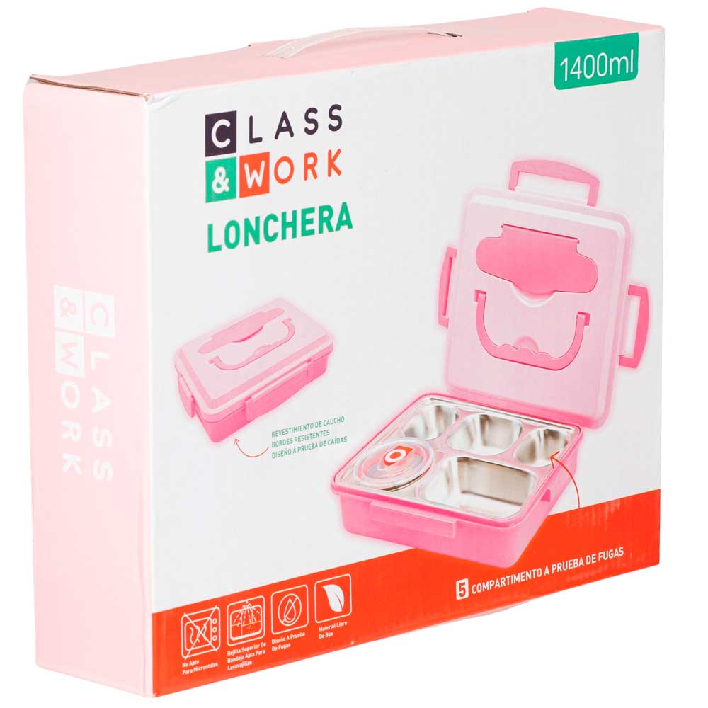 Lonchera Plástica CLASS&WORK Rosada