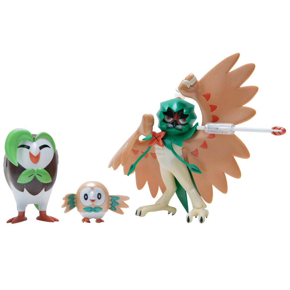 Figuras POKÉMON Multipack Evolución Pack 3un (Rowlet, Dartrix y Decidueye) PKW3212