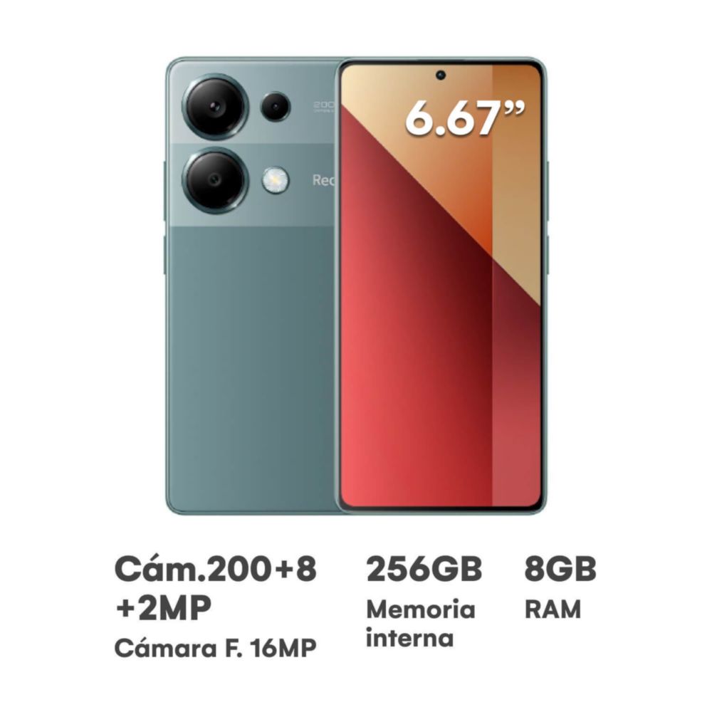 Celular Xiaomi Redmi Note 13 Pro 6.67” 8GB 256GB Forest Green