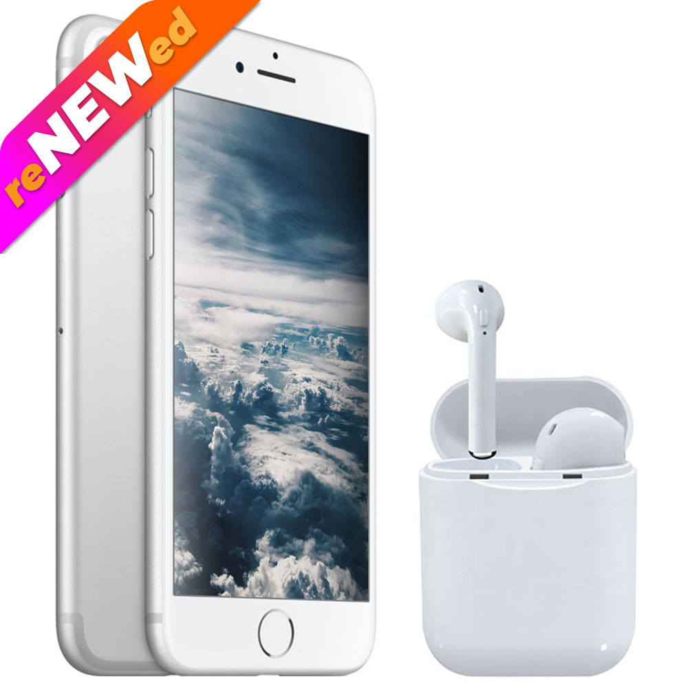 Reacondicionado Celular Apple iPhone 7 32GB Blanco + Audífonos Inalámbricos (Obsequio)