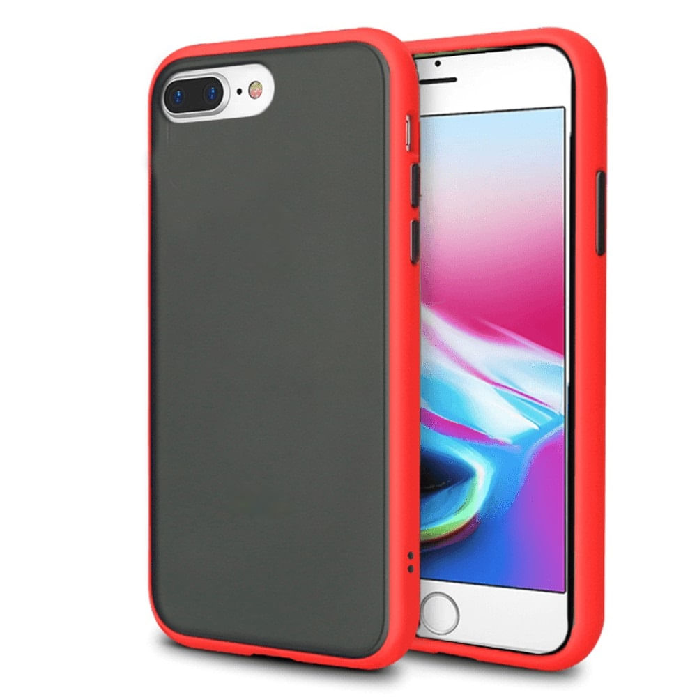 Funda Case para iPhone 8 Plus Peach Garden color Rojo Antishock Ultra Resistente a Caídas y Golpes