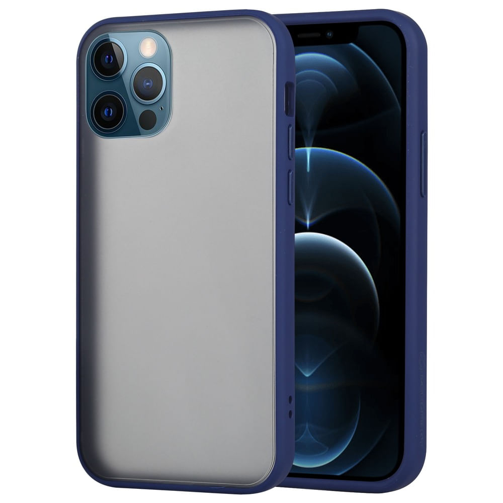Funda Case para iPhone 12 Pro Peach Garden color Azul Antishock Ultra Resistente a Caídas y Golpes